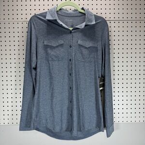Eddie Bauer Women's M Blue FreeDry Beyond Button Up Shirt‎ NWT